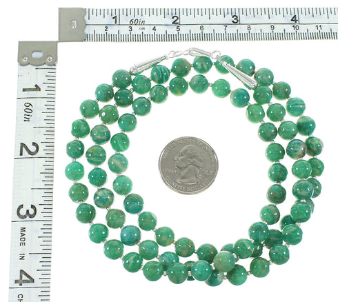 Amazonite Navajo Silver Bead Necklace AX99952